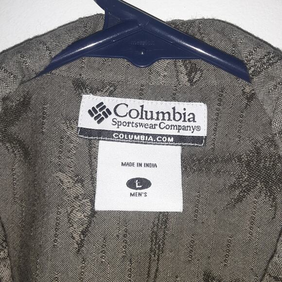 Columbia Sportswear Company Mens L Short Sleeve Button Up Shirt Snook Palm Trees - Picture 5 of 8